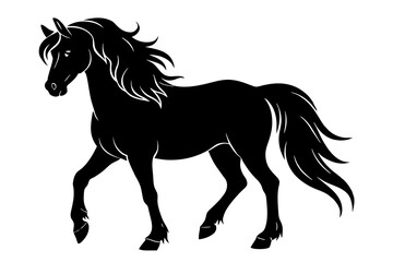 friesian horse silhouette vector illustration