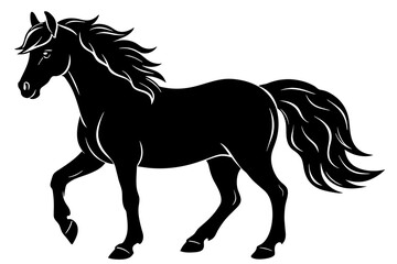 Obraz na płótnie Canvas friesian horse silhouette vector illustration