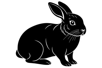 french lop rabbit silhouette vector illustration