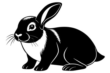 french lop rabbit silhouette vector illustration