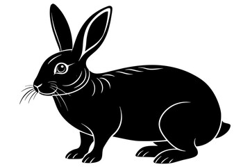 Fototapeta na wymiar flemish giant rabbit silhouette vector illustration