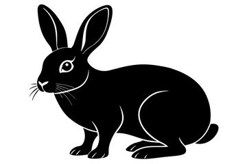 flemish giant rabbit silhouette vector illustration