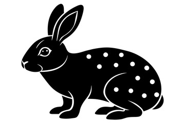 english spot rabbit silhouette vector illustration