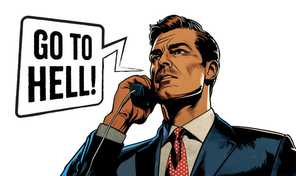 Businessman talking on phone PNG illustration with transparent background