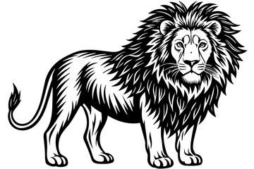 A realistic lion silhouette  vector art illustration