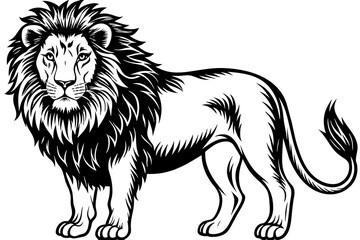 A realistic lion silhouette  vector art illustration