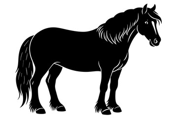 belgian horse silhouette vector illustration