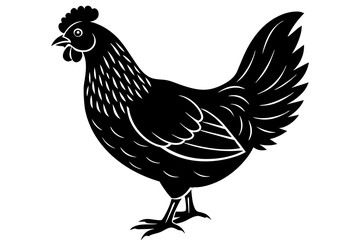 bantam chicken silhouette vector illustration