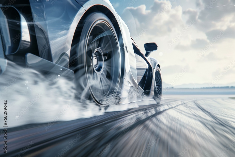 Poster drifting and racing concept. background with selective focus and copy space
