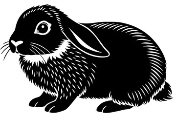 american fuzzy lop rabbit silhouette vector illustration