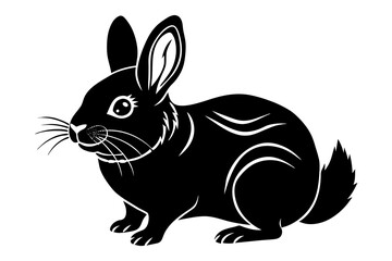 american, chinchilla rabbit silhouette vector illustration