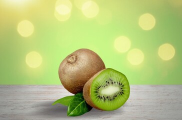 Fresh ripe green kiwi fruit