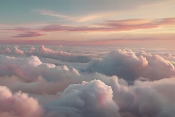 Clouds background in soft, warm, pastel and neutral colors. Aesthetic minimalism wallpaper for...