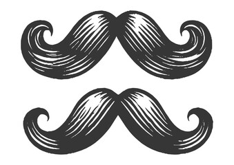 mustache gentleman sketch PNG illustration with transparent background