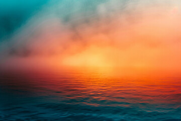 Fototapeta na wymiar photograph of a vibrant gradient background shifting from a fiery marine blue to a warm orange 