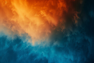 vibrant gradient background shifting from a fiery marine blue to a warm orange
 - obrazy, fototapety, plakaty