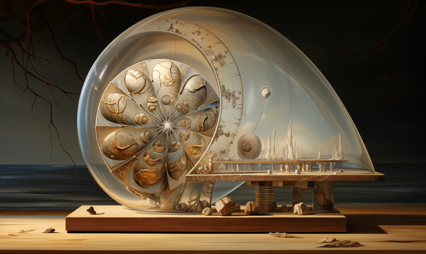 Golden ratio spiral 3D object