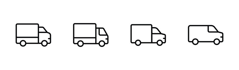 Truck delivery icon set vector