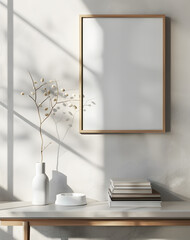 cozy living room area with poster mockup for product presentation
