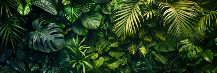 Fototapeta na wymiar Multiple Vegetation Plants in Tropical Rainforest Background created with Generative AI Technology
