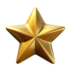 3d golden star isolated on white