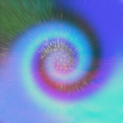 An abstract iridescent spiral grunge texture background image.