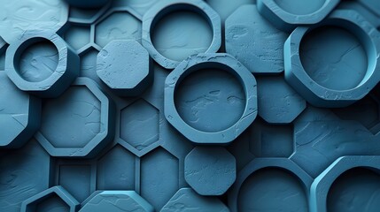 Blue Geometric Shapes: Abstract 3D Design for Modern Backgrounds