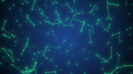 Innovative green background with thin lines that connect to each other