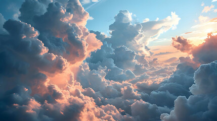 Soft cloudscape ozone realistic cutout transparent backgrounds 3d render png file