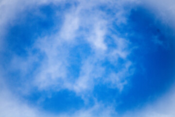 bright blue sky with puffy white clouds