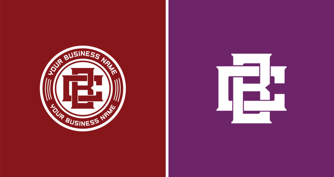 CB monogram logo, letter BC logo design in a badge for clothing, apparel, sport, company