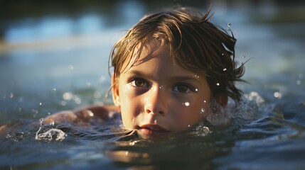 Fototapeta premium Brave Child Conquering Fear