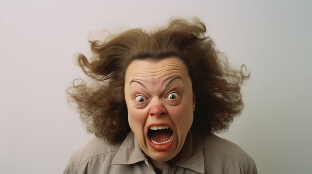 Exaggerated emotions of woman with dwarfism