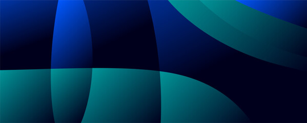 Obraz premium 3D blue and green geometric fluid abstract background. Minimalist modern graphic design element cutout style concept for a banner card or brochure cover