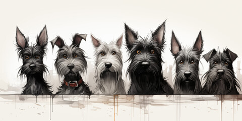 a picture of dogs that are all different colors.