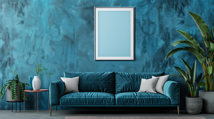 A mockup Image of Photo Frames in a cozy living room