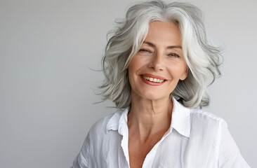 Gorgeous Senior Model: Radiant Smile of a Mature Woman - 768319660