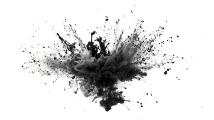 Energetic Black Paint Brush Strokes on White Background. Isolated. Contemporary Art Concept - 768319882