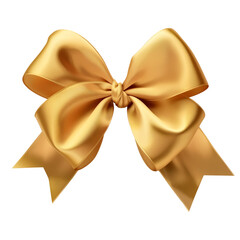 Festive Gold Bow on Transparent Background
