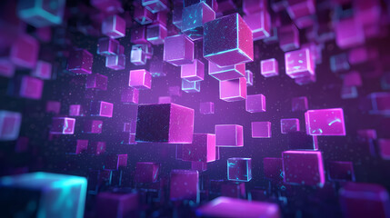 Fototapeta premium Abstract chaotic cube