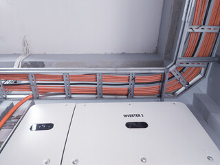 Electric power wiring curcuit and inverter unit for solar panel on the wall. Technology of solar...