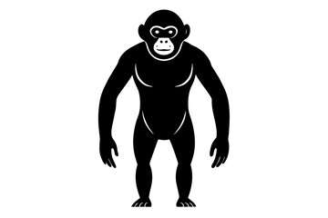 chimpanzee silhouette vector illustration