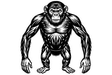 chimpanzee silhouette vector illustration