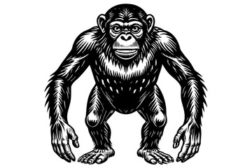 Fototapeta premium chimpanzee silhouette vector illustration