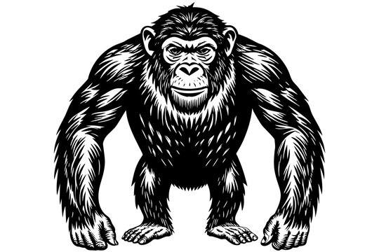 chimpanzee silhouette vector illustration