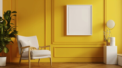 A mockup Image of Photo Frames in a colorful and bright Room