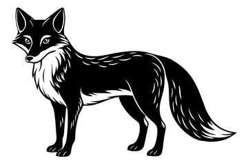 fox silhouette vector illustration