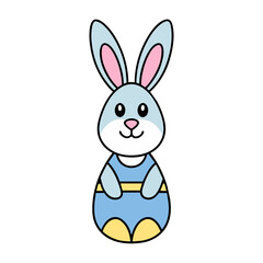 cute easter bunny blue