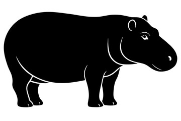 Obraz na płótnie Canvas hippopotamus silhouette vector illustration