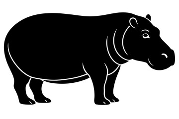 hippopotamus silhouette vector illustration